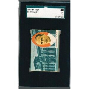 1963-64 Alfredo Di Stefano FHER SGC 40 PSA 3 Rare!  VHTF Soccer card Football
